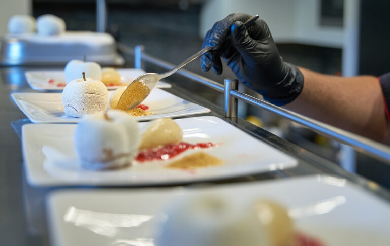 Chef Preparing A Dessert