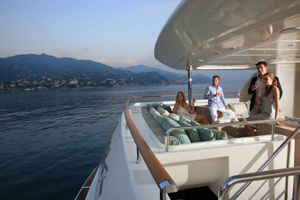 Enjoying A Drink On The Aft Deck