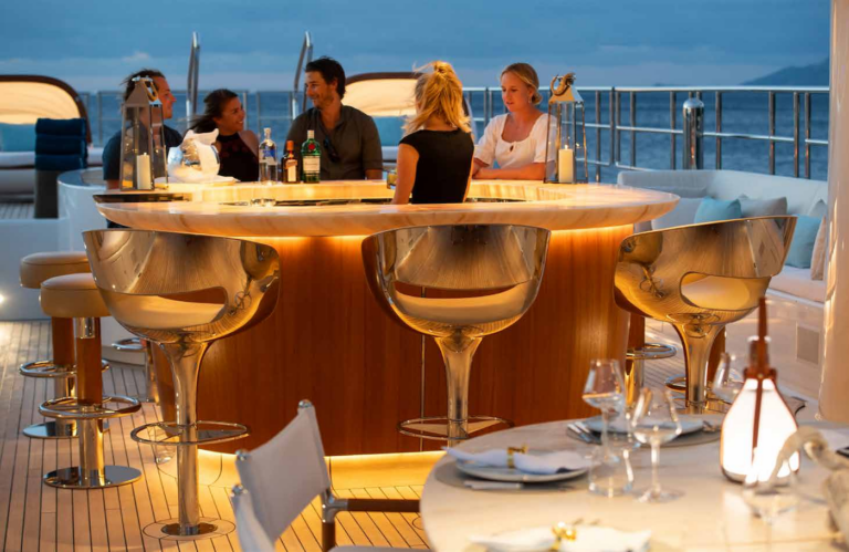Sun Deck Bar At Night