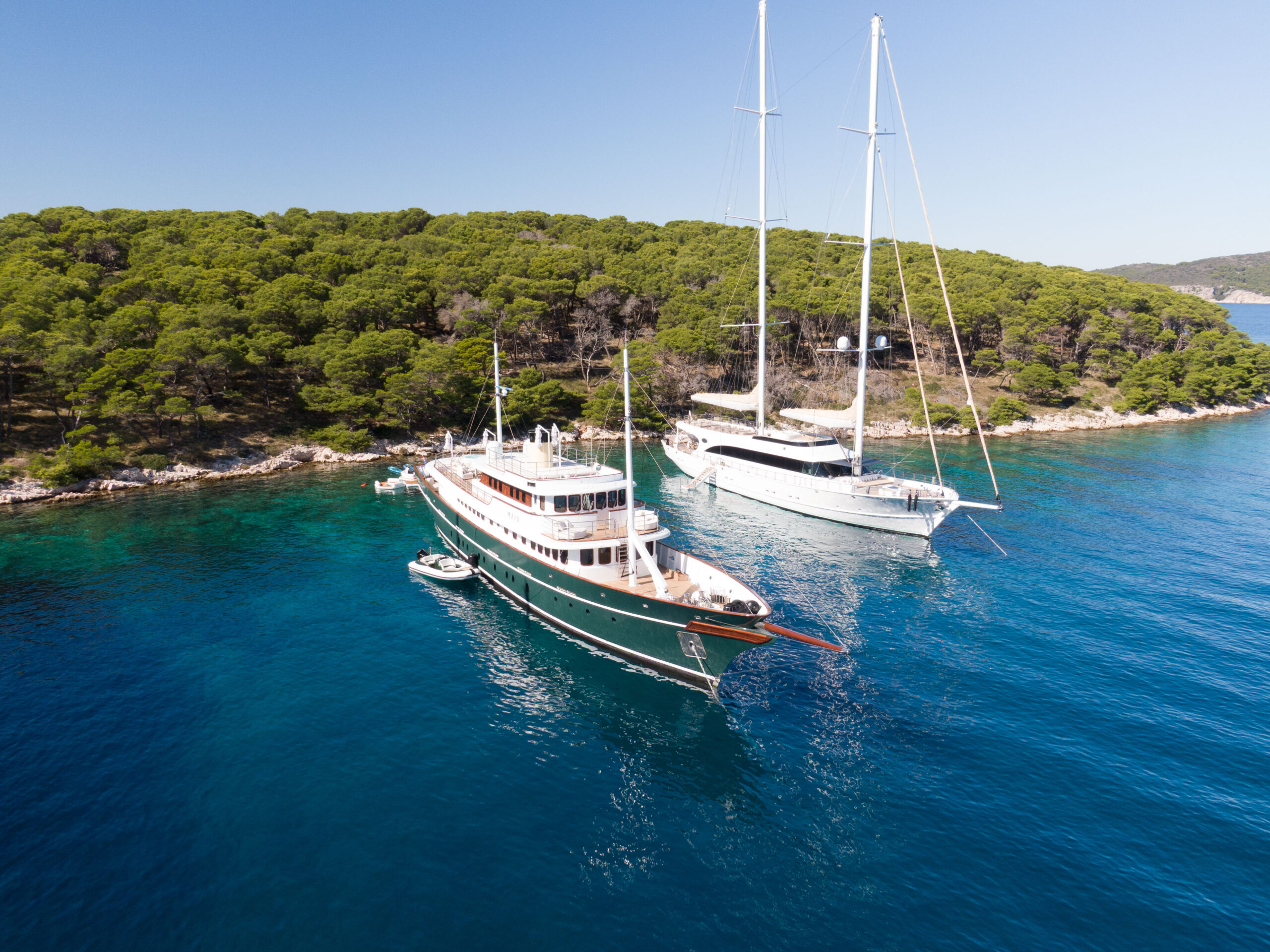 Motor yacht MAIA at anchor
