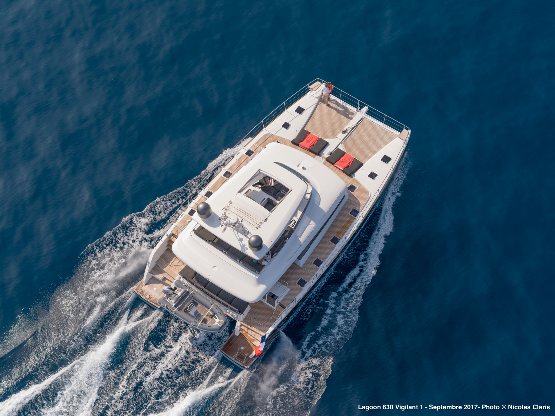 Lagoon catamaran VIGILANT 1 - Aerial running.jpg