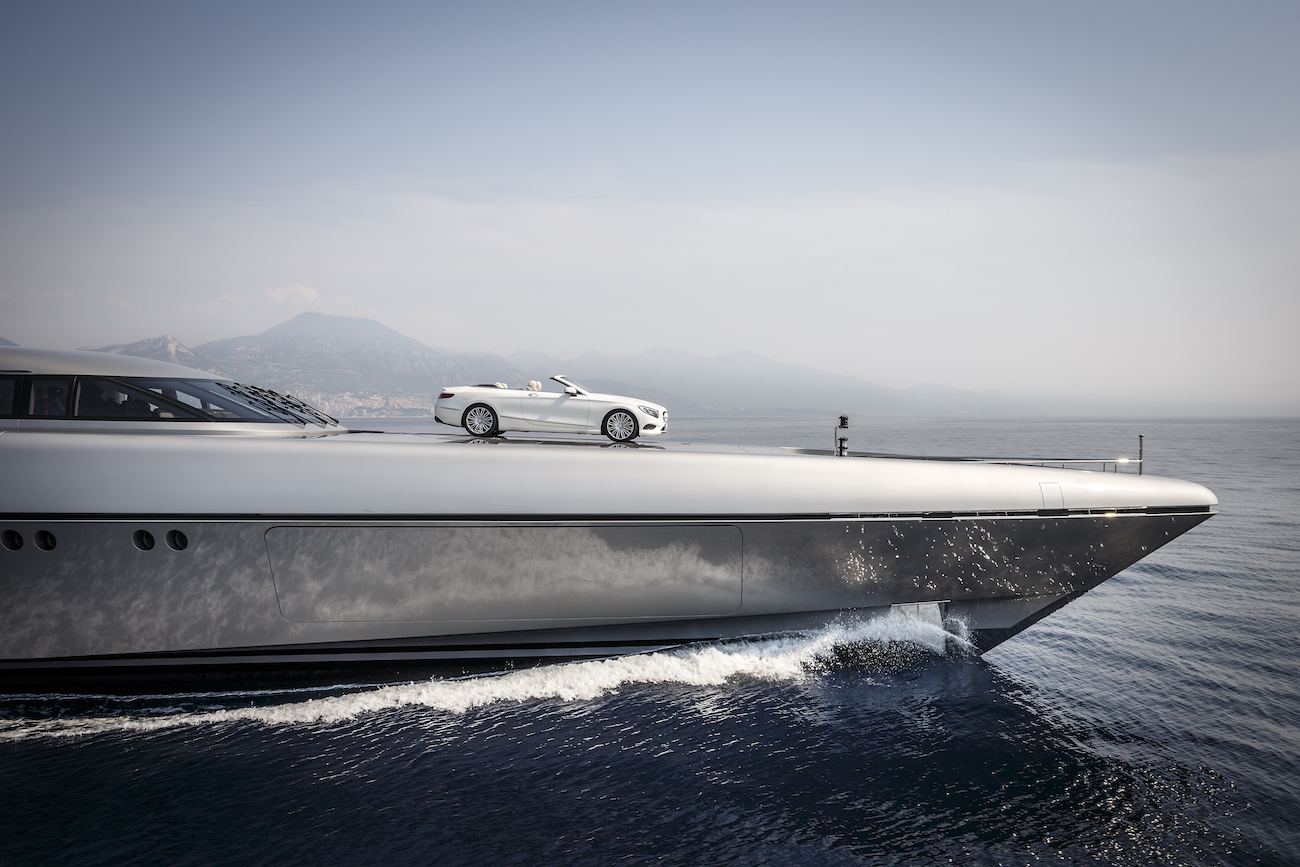 Mercedes S-Class Convertible car on board superyacht.jpg
