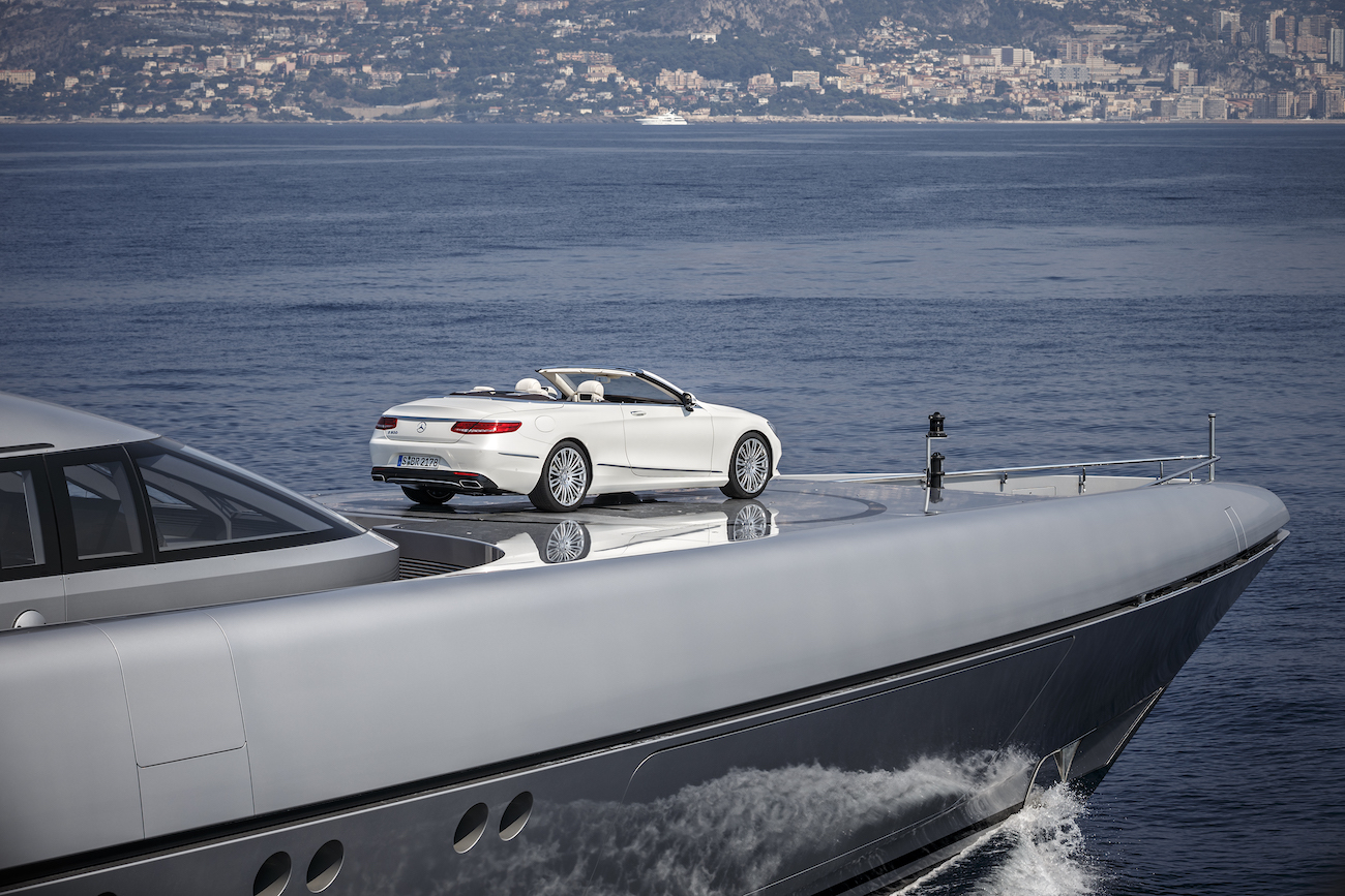 Mercedes S-Class Convertible luxury car aboard superyacht.jpg