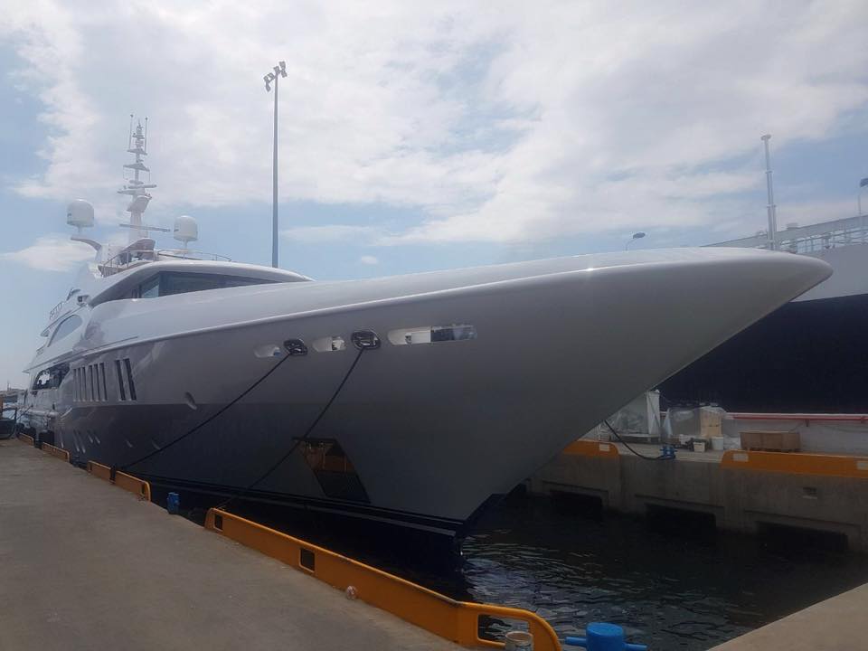 O'Mathilde at Golden Yachts shipyard.jpg