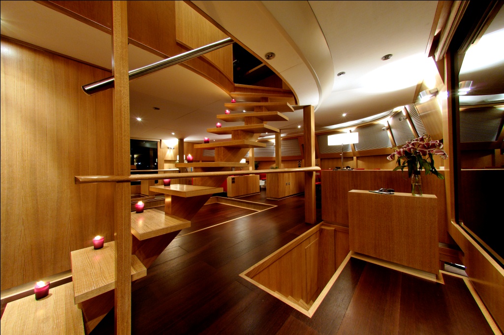 Catamaran BRADLEY -  Stairs from Salon to Upper Deck.jpg