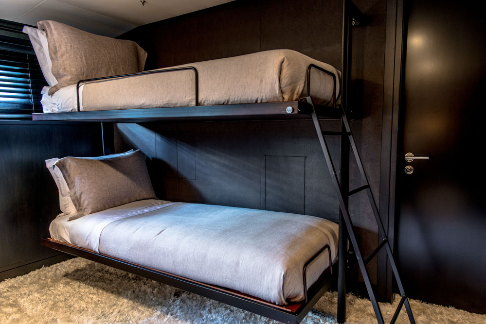 Luxury yacht Plan B - guest cabin - double berth. Photo credit yachtplanb.com.jpg