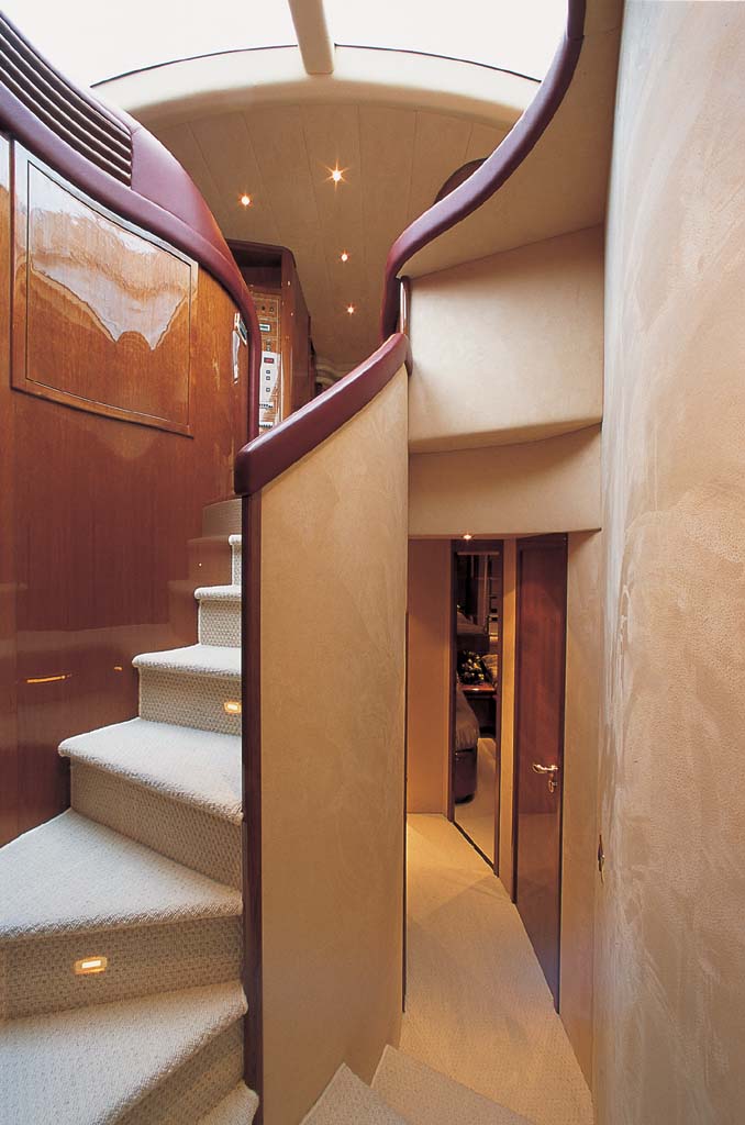 MOTOR YACHT IRIS - Stairs to guest cabins.jpg