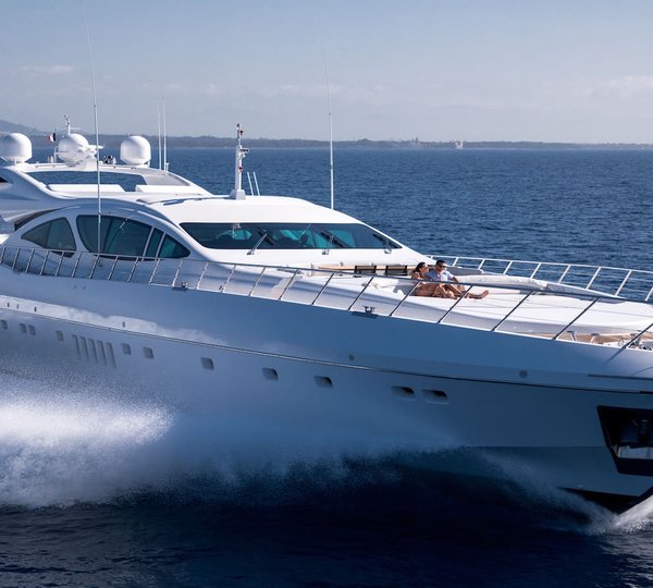 Eye-catching Mangusta 130 Motor Yacht HAPPY DAY spotted in Fort Lauderdale