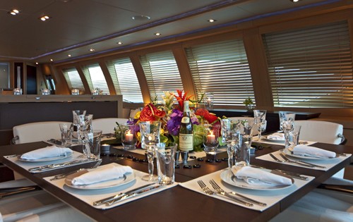 Eating/dining Aboard Yacht ESCAPE II