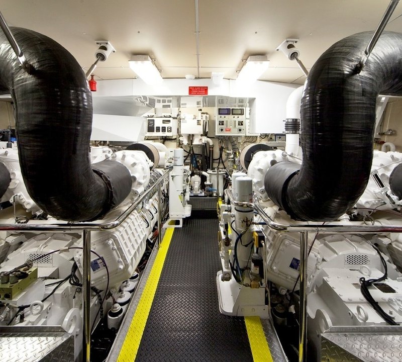 Engine Area On Board Yacht STREGA