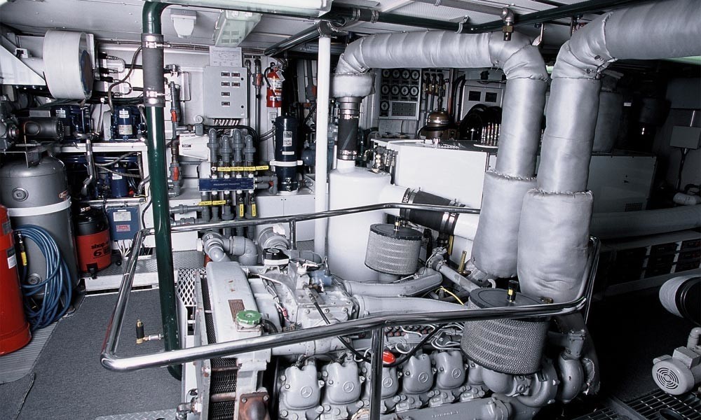 Engine Area Aboard Yacht AXIA