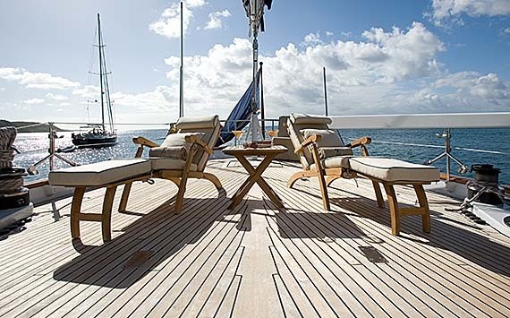 Sun Bathing On Board Yacht AXIA
