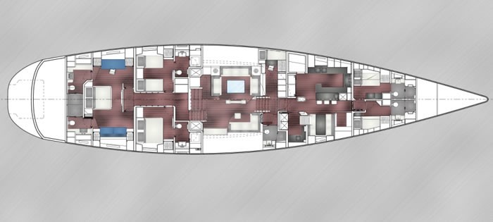 Deck Plans / Map On Board Yacht BLISS