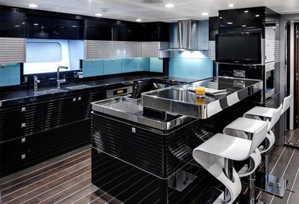 Ship's Galley On Yacht BLISS