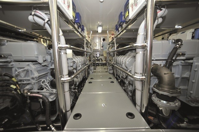 Engine Area Aboard Yacht ESPRESSO