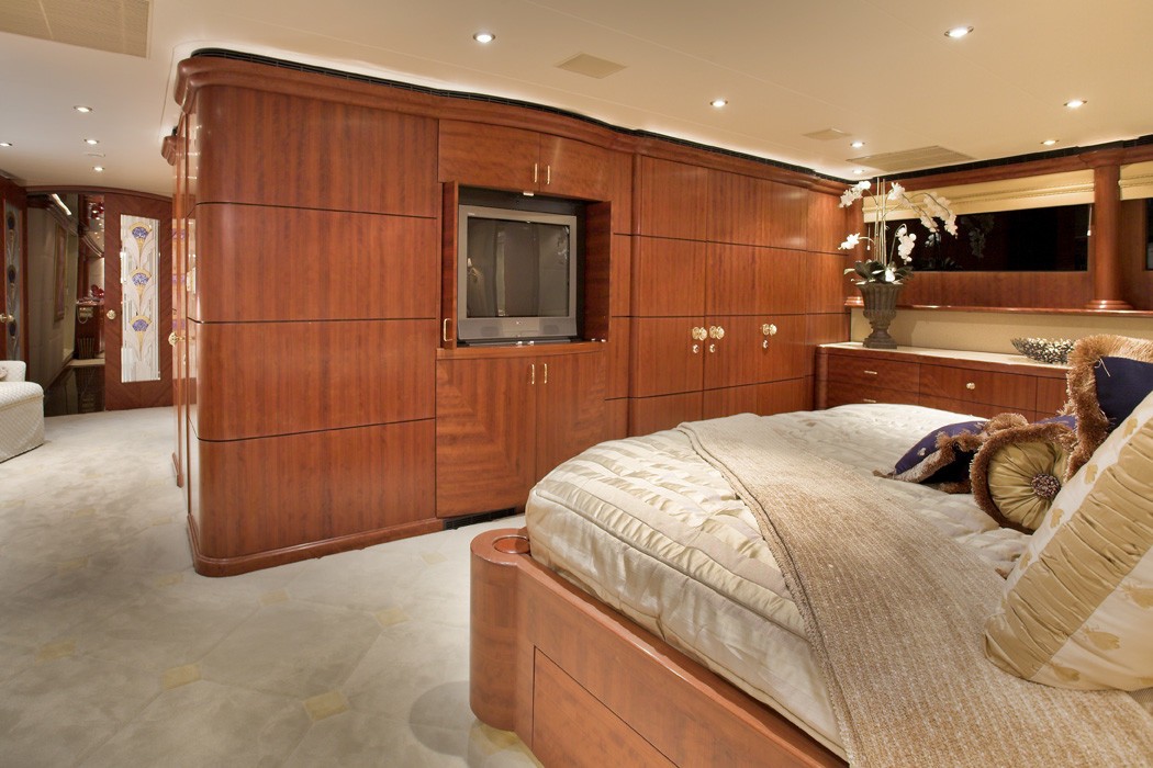 Aft: Yacht NAMOH's Main Master Cabin Pictured