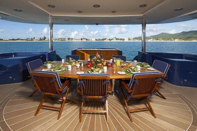 Aft Deck Eating/dining On Board Yacht LADY LEILA