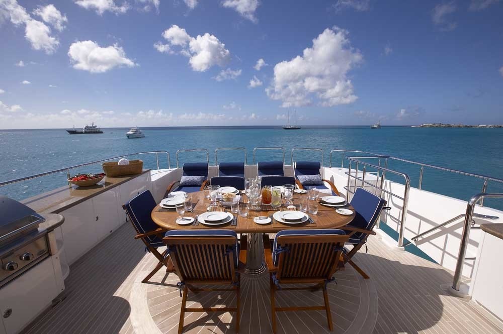 Sun Deck Eating/dining On Yacht LADY LEILA