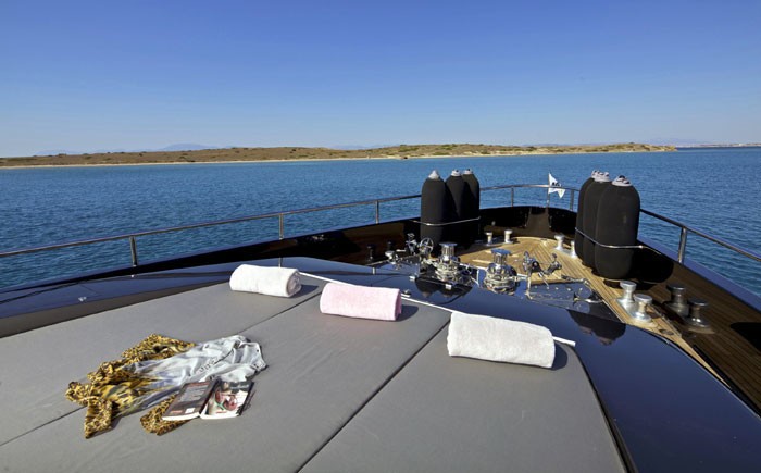 Sunshine Relaxing: Yacht O'PATI's Fore Deck Photograph
