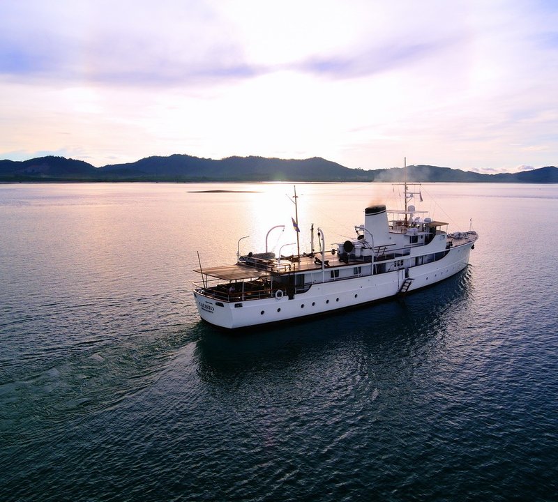 Sunset Dusk Aboard Yacht CALISTO
