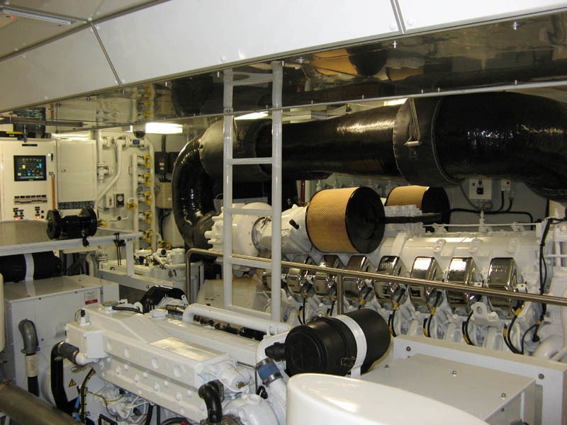 Engine Area On Board Yacht DRAGON