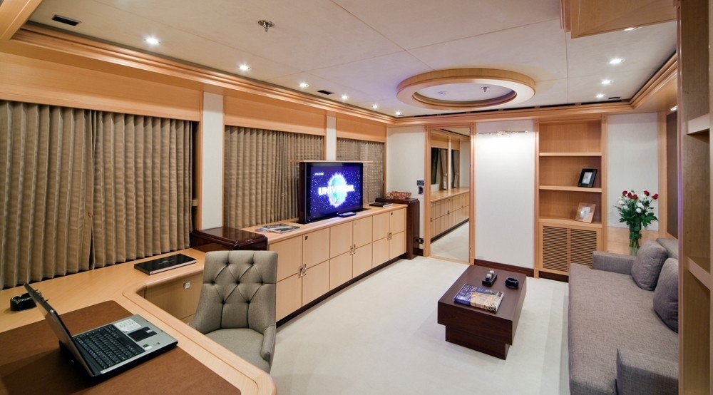 Main Master Office Aboard Yacht GOLDEN HORN