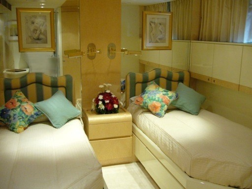 Twin Bed Stateroom Aboard Yacht LADYSHIP