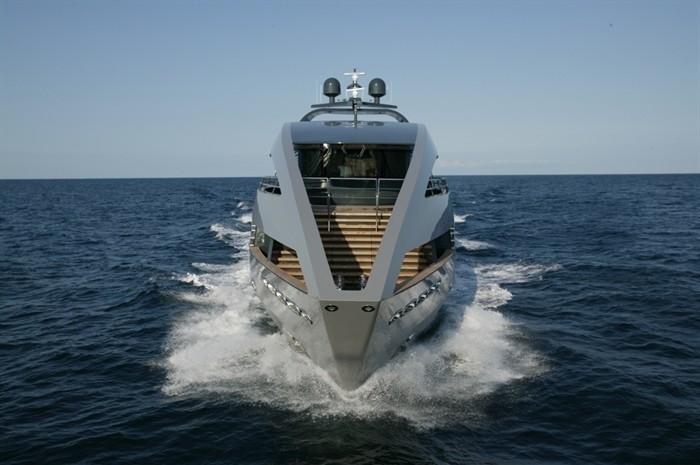 Ship's Bow: Yacht OCEAN EMERALD's Cruising Pictured