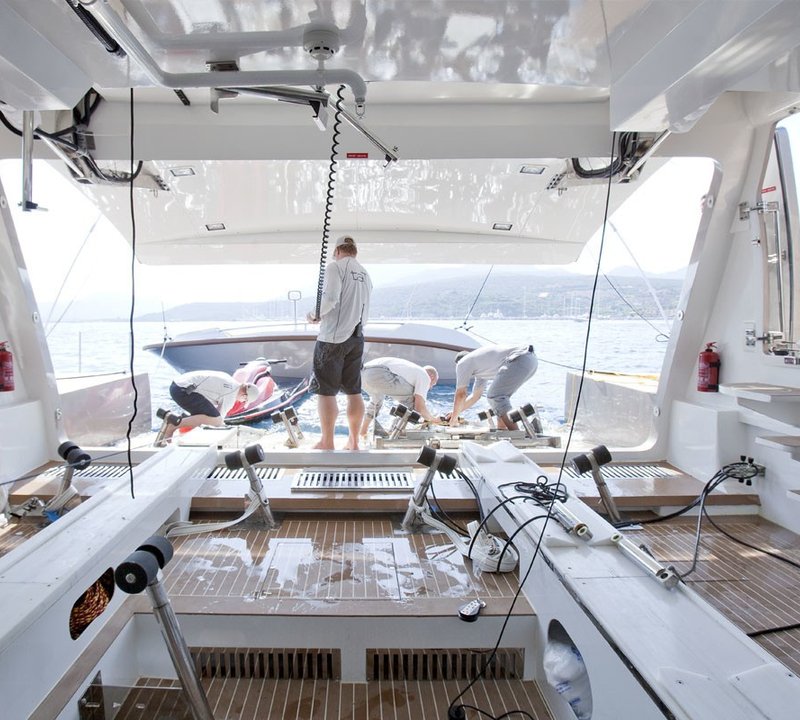 Ship's Tender Launch On Yacht TATII