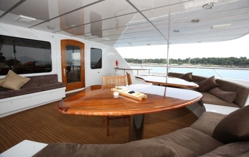 Top Deck Eating/dining On Board Yacht DAYDREAM