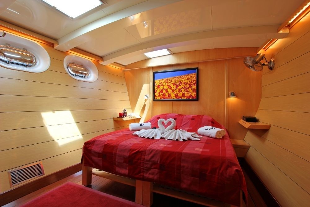 Guest's Stateroom On Board Yacht DOUCE FRANCE