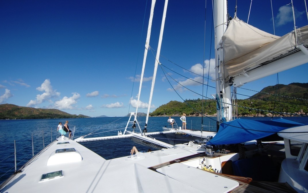 Ship's Bow Aboard Yacht DOUCE FRANCE