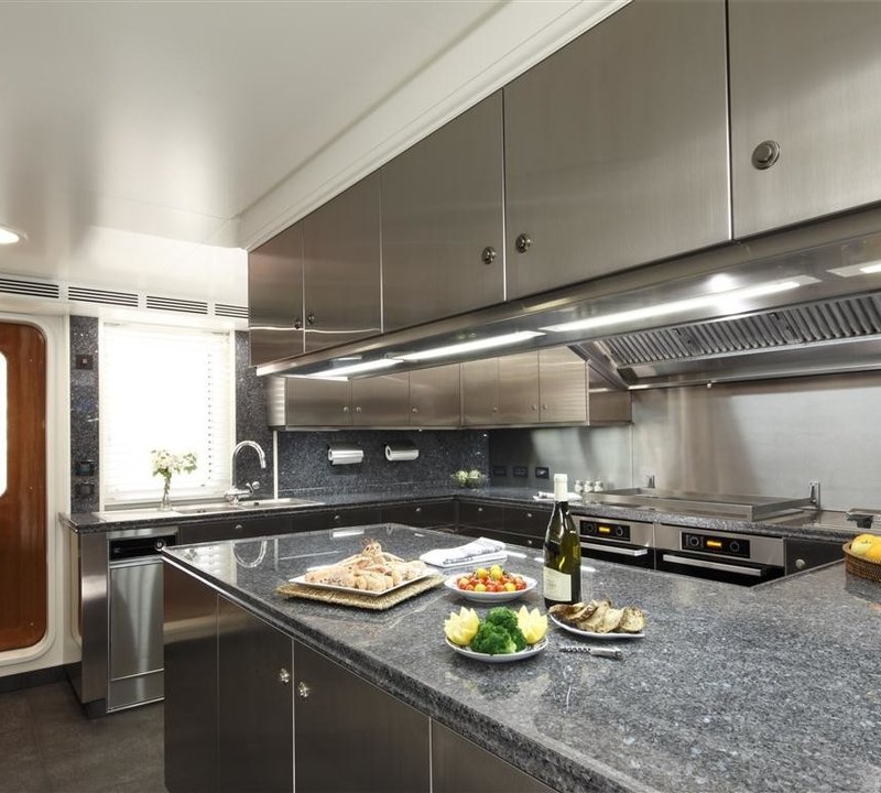 Ship's Galley On Board Yacht AXANTHA II
