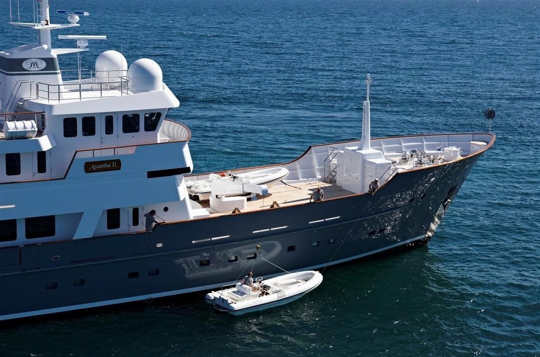 Launching The Ship's Tender On Board Yacht AXANTHA II