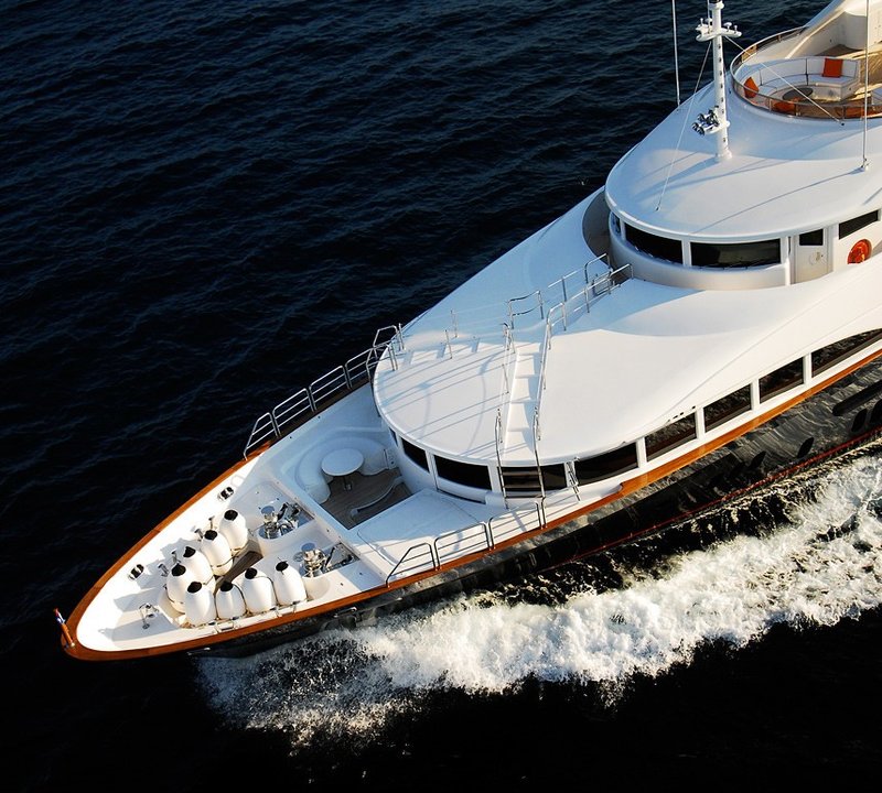 Ship's Bow Aboard Yacht BLUE VISION