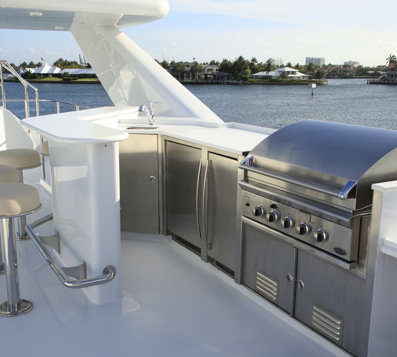 Barbeque With Drinks Bar On Board Yacht AT LAST
