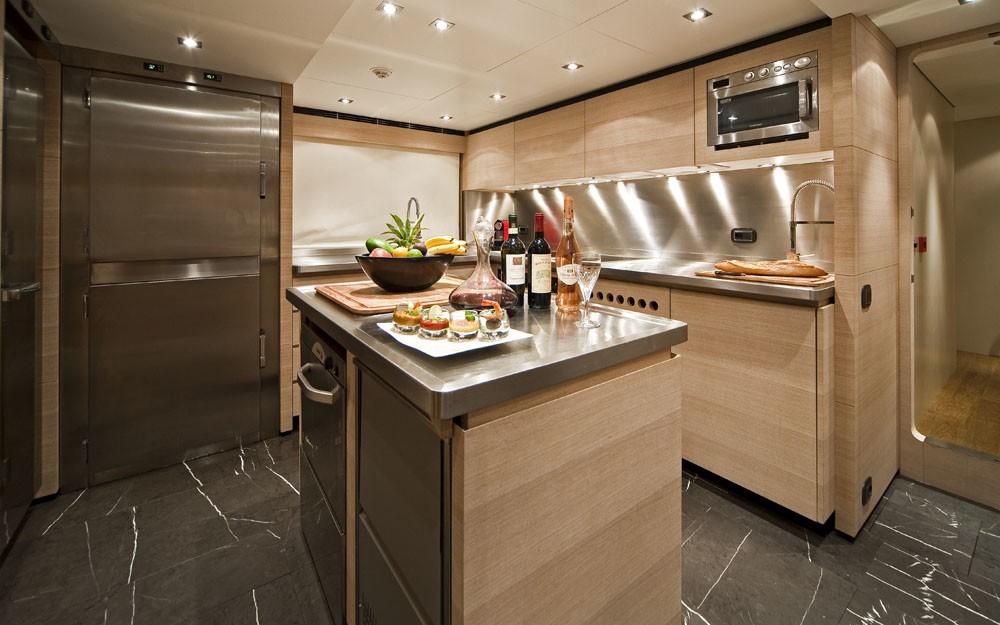 Ship's Galley Aboard Yacht FAN TOO