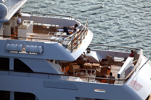 Sun Deck With Bridgedeck Deck On Board Yacht FOUR WISHES