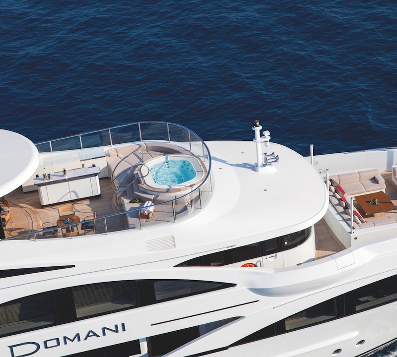 45m Benetti Superyacht DOMANI Aerial View