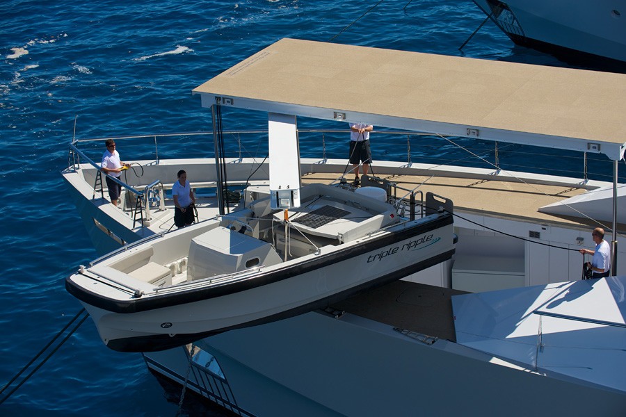 Ship's Tender Launch On Yacht BIG FISH
