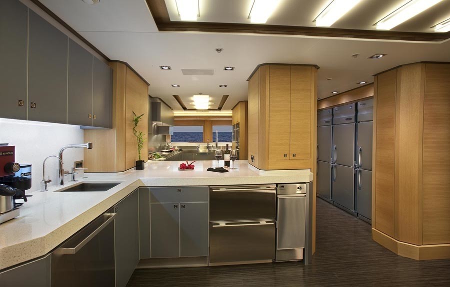 Ship's Galley On Board Yacht BIG FISH