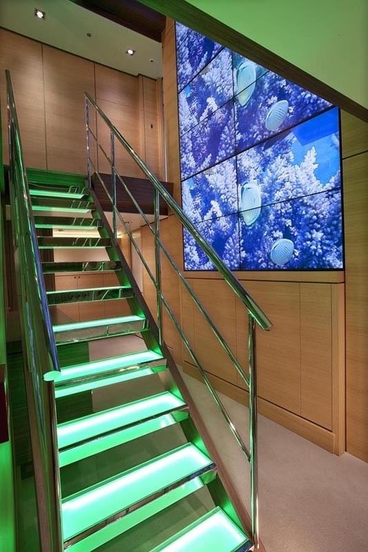 Premier Deck Staircase Aboard Yacht BIG FISH