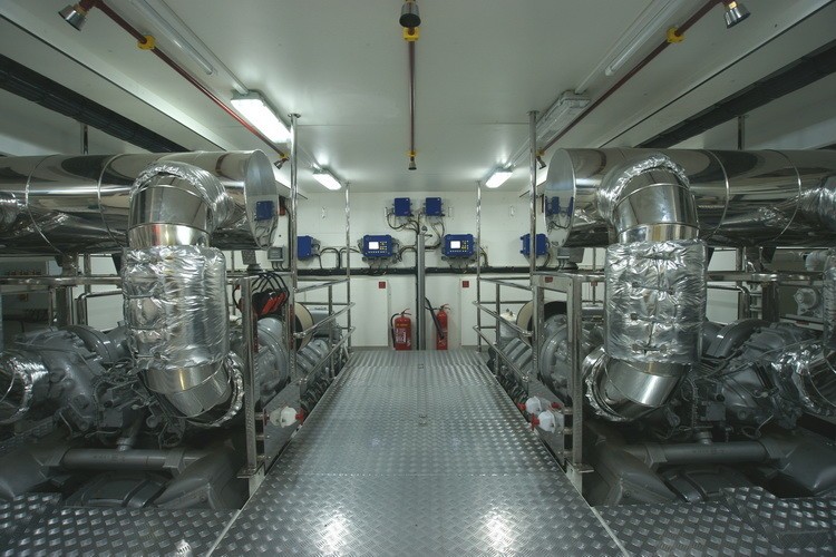 Engine Area Aboard Yacht TATIANA