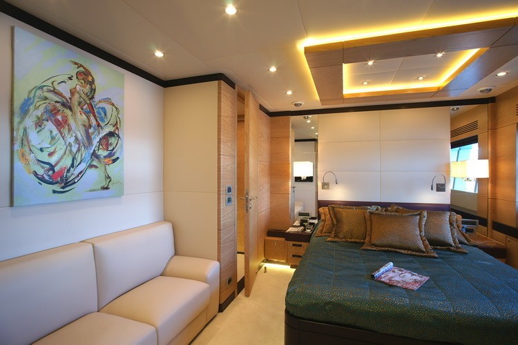 Sitting: Yacht TATIANA's Green Cabin Pictured
