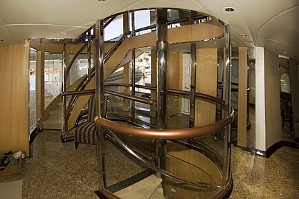 Stairway Aboard Yacht TRIUMPHANT LADY
