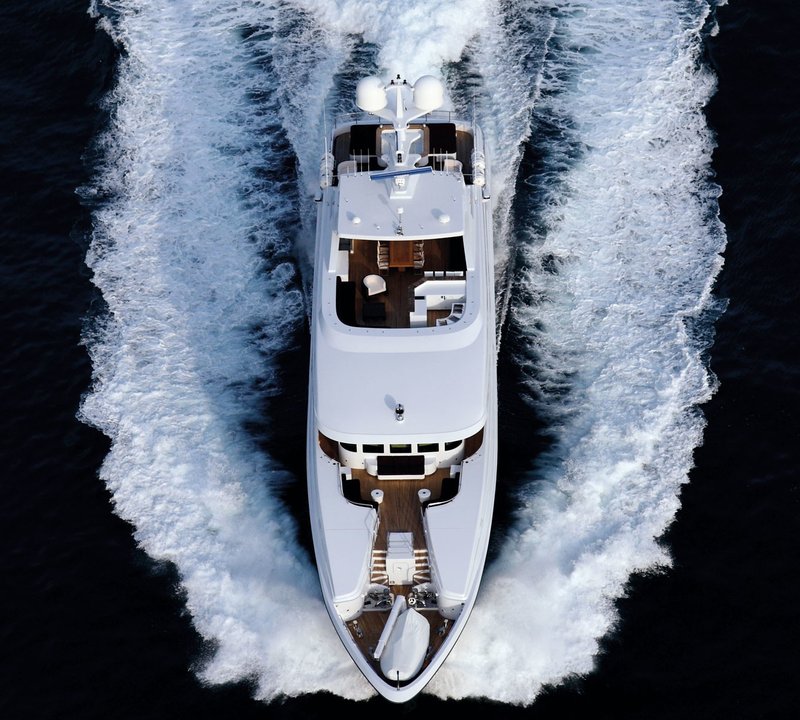 From Above Aspect On Board Yacht ZALIV III