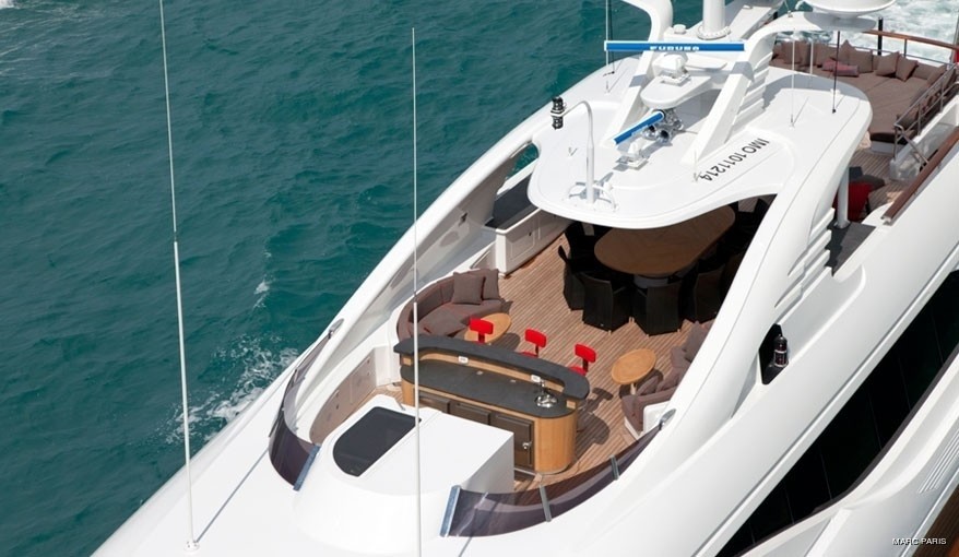 From Above Aspect Aboard Yacht LIBERTY