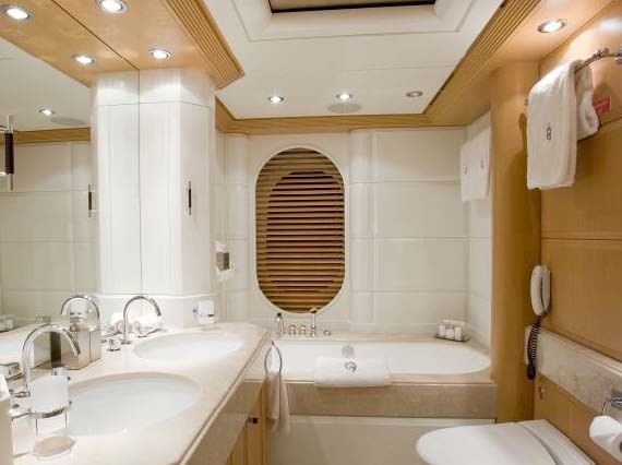Main Master Bath On Board Yacht MALIBU