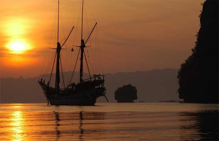 Sunset Dusk On Board Yacht SILOLONA