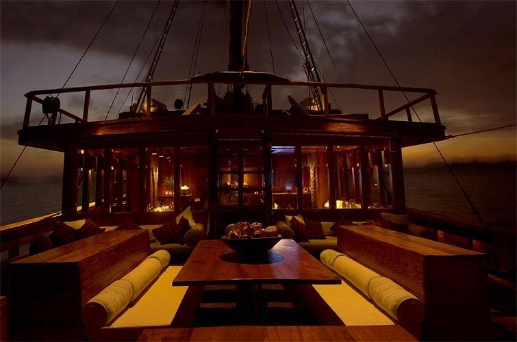 Evening: Yacht SILOLONA's Sun Deck Captured